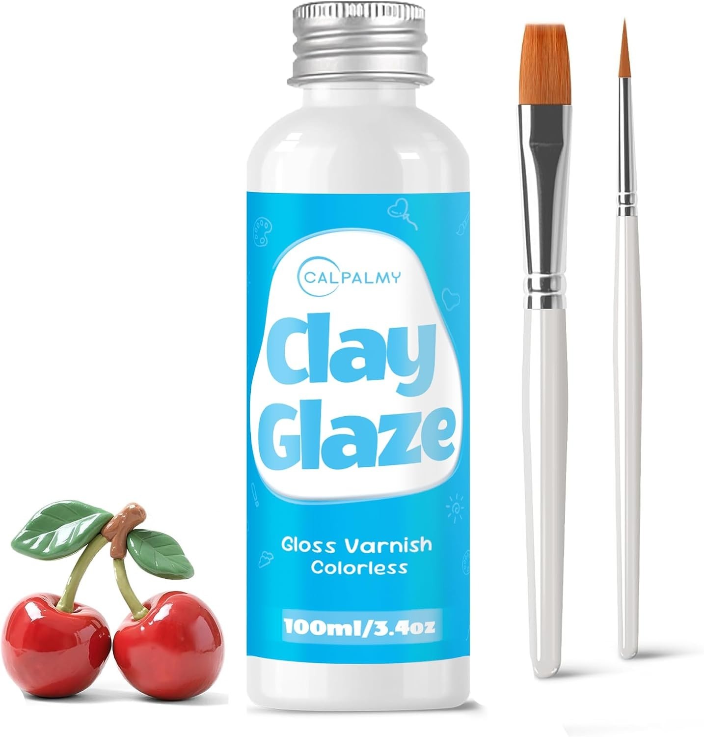 100ml Gloss Glaze Varnish Kit for Air Dry Clay Sealer, Waterproof, Gloss Fini…