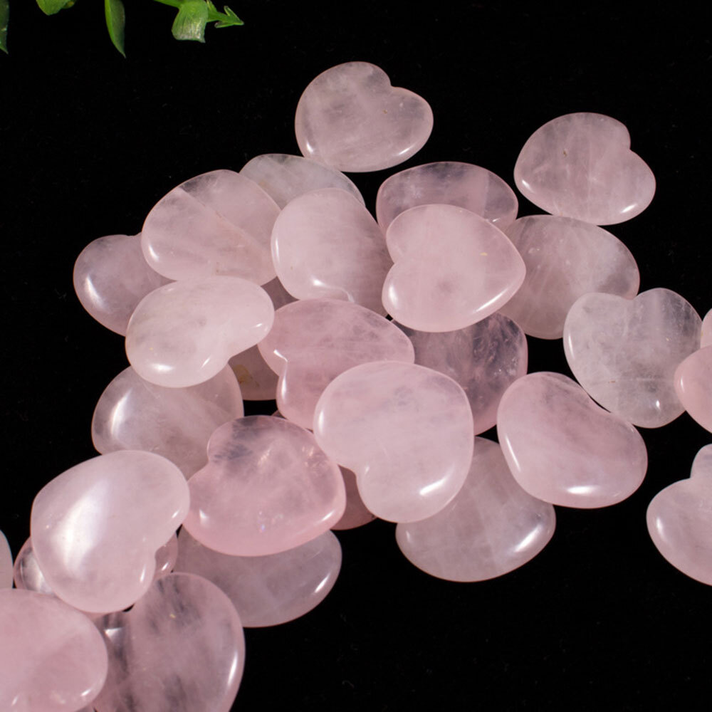 Wholesale Natural Rose Quartz Heart ❤️ ❤️20MM Crystal Healing Energy DIY Making