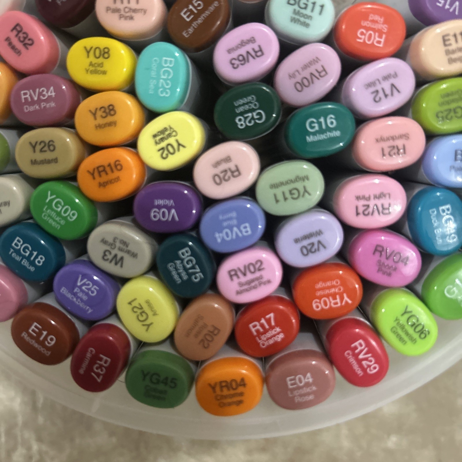 Copic Sketch Markers Lot of 68 Assorted Colors No Doubles
