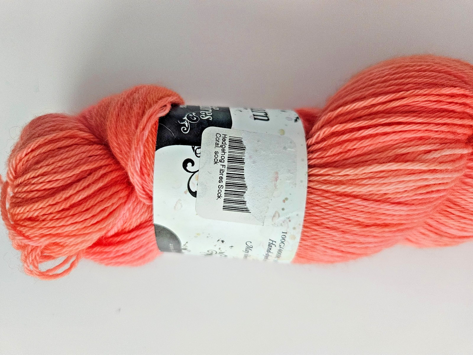 Hedgehog Fibres Hand Dyed Sock Yarn Merino / Nylon Blend Neon Orange Coral