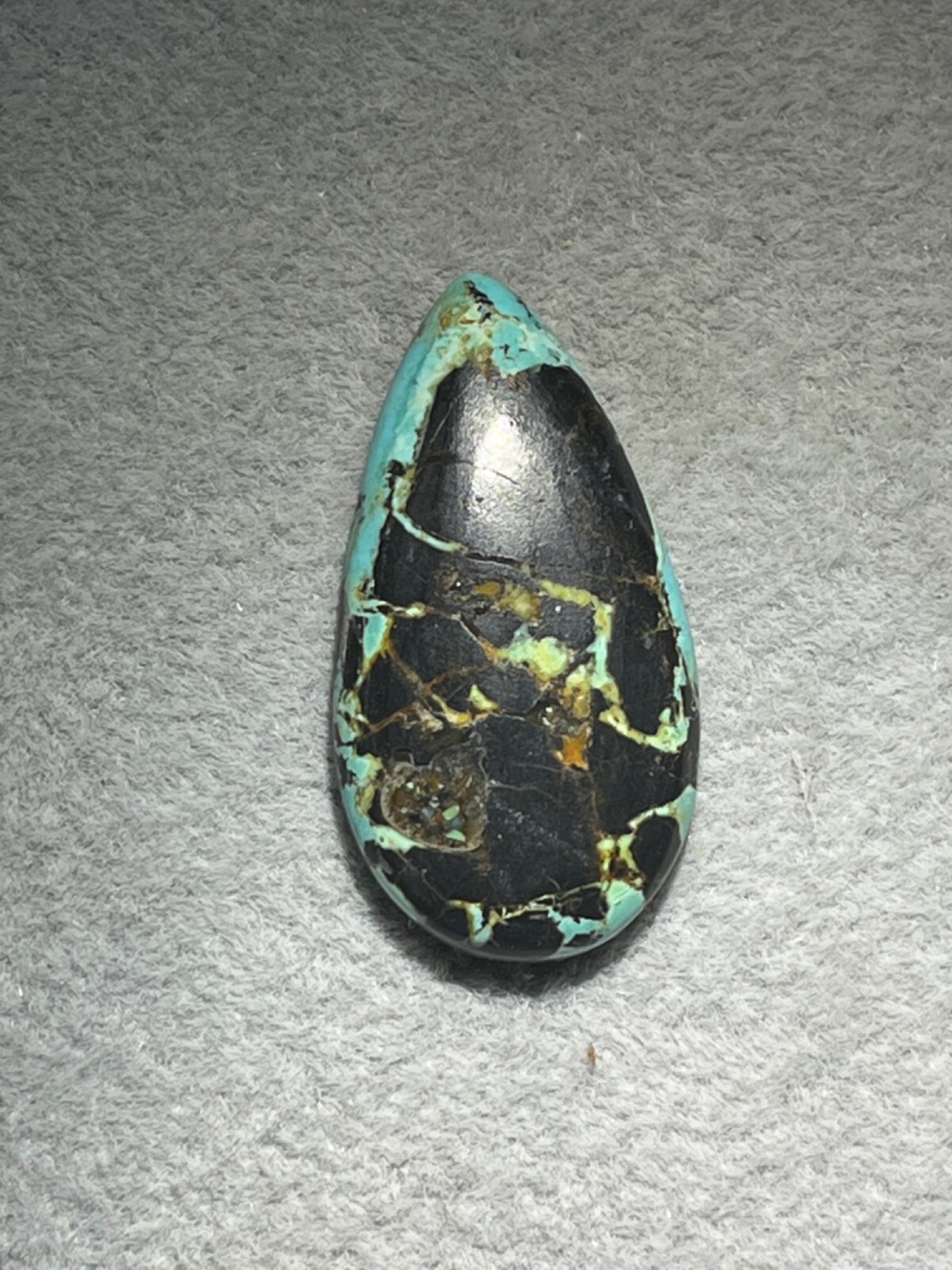 Blue Moon Turquoise 17 ctw Pear tear drop Cabochon. Tonopah, Nevada USA mined
