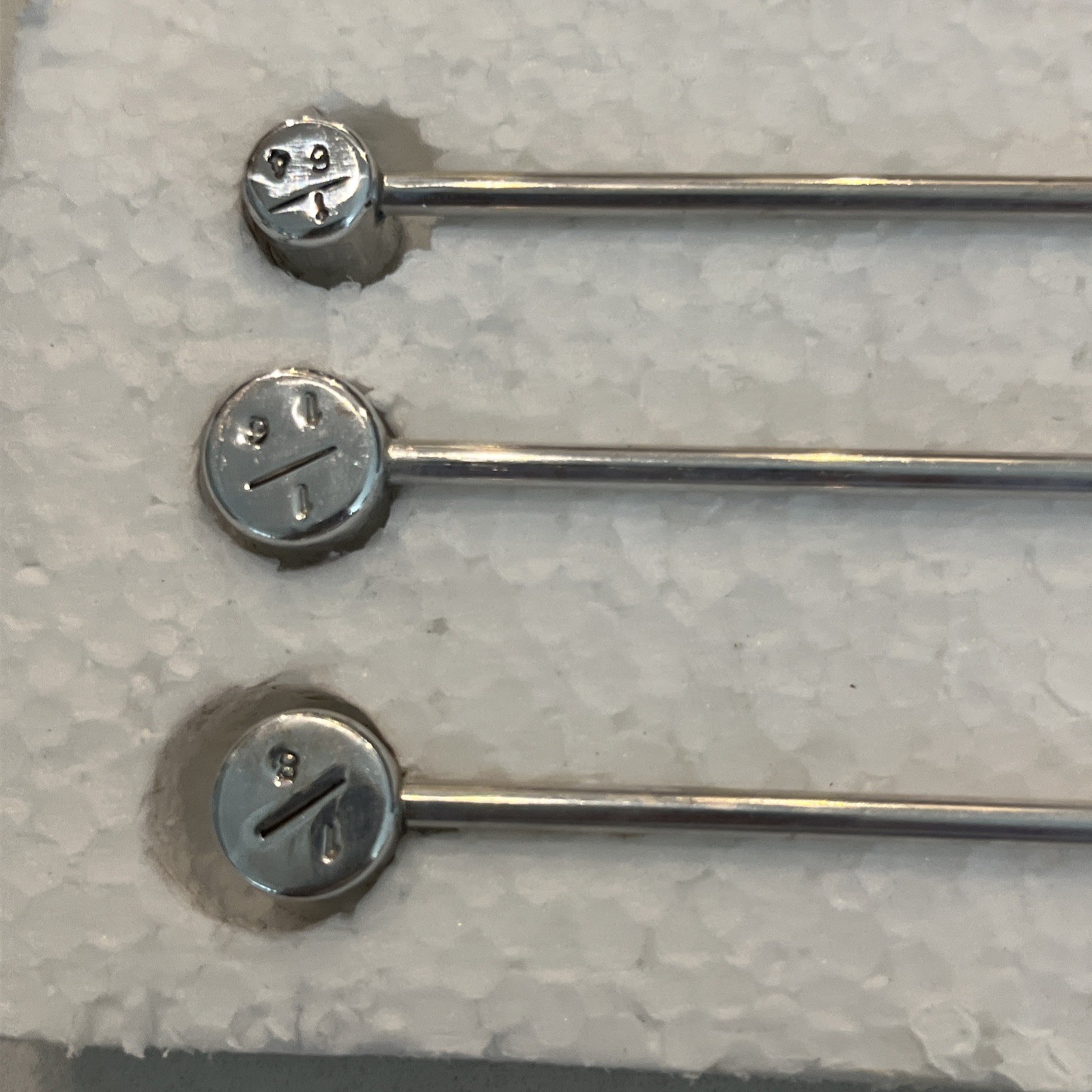 Set Of 3 Grey Dye Spoons For Textiles. 1/4, 1/8, 1/16, 1/32, 1/84, 1/128. R-1