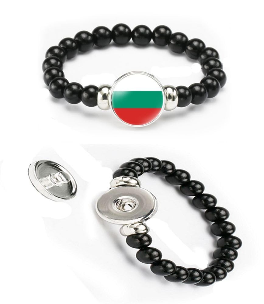 Bulgaria Flag Bracelet Elastic Rope Beaded Bracelet Support Your Country Travel