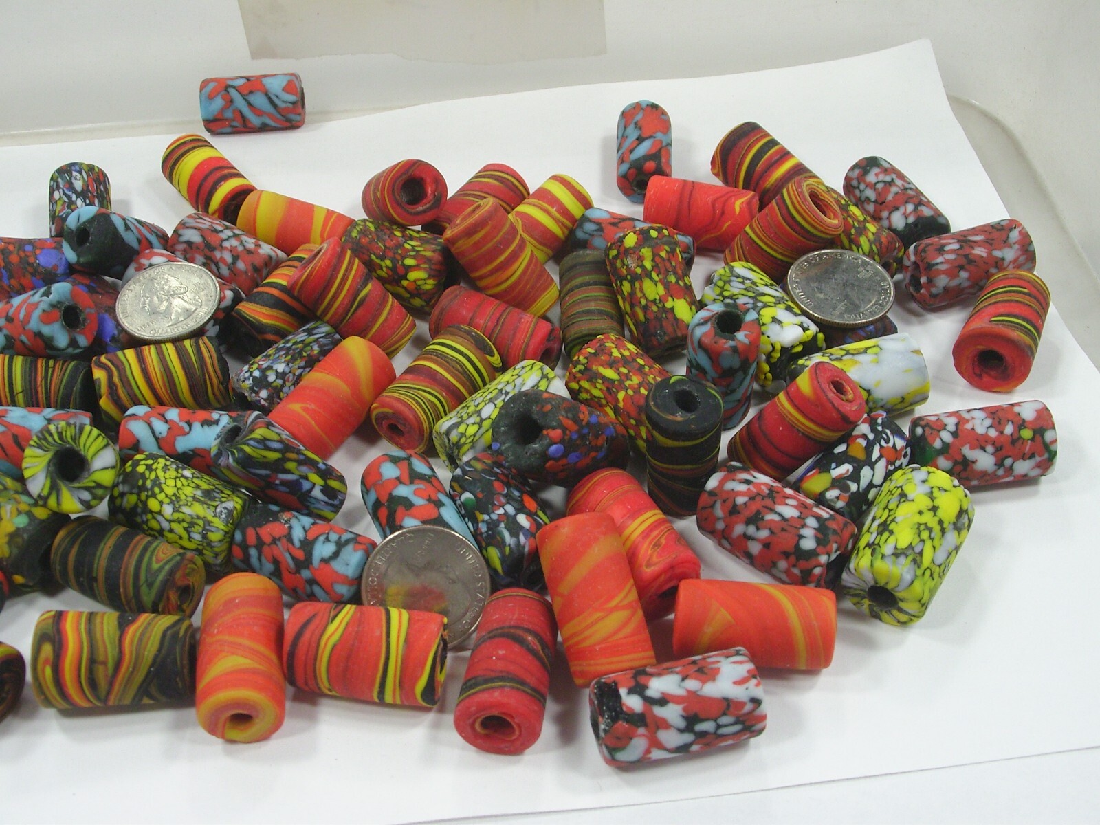 2 Pounds Large Multicolor India Handmade Millefiori Glass Beads Bulk (MNP-9) ⭐