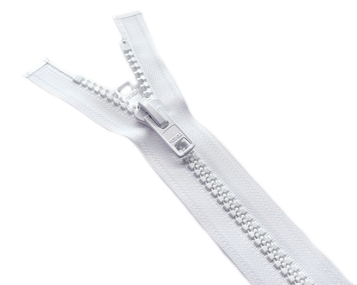 LENZIP #10 132″ – 150″ Plastic Molded Separating Zipper – Double Metal Tab Pull