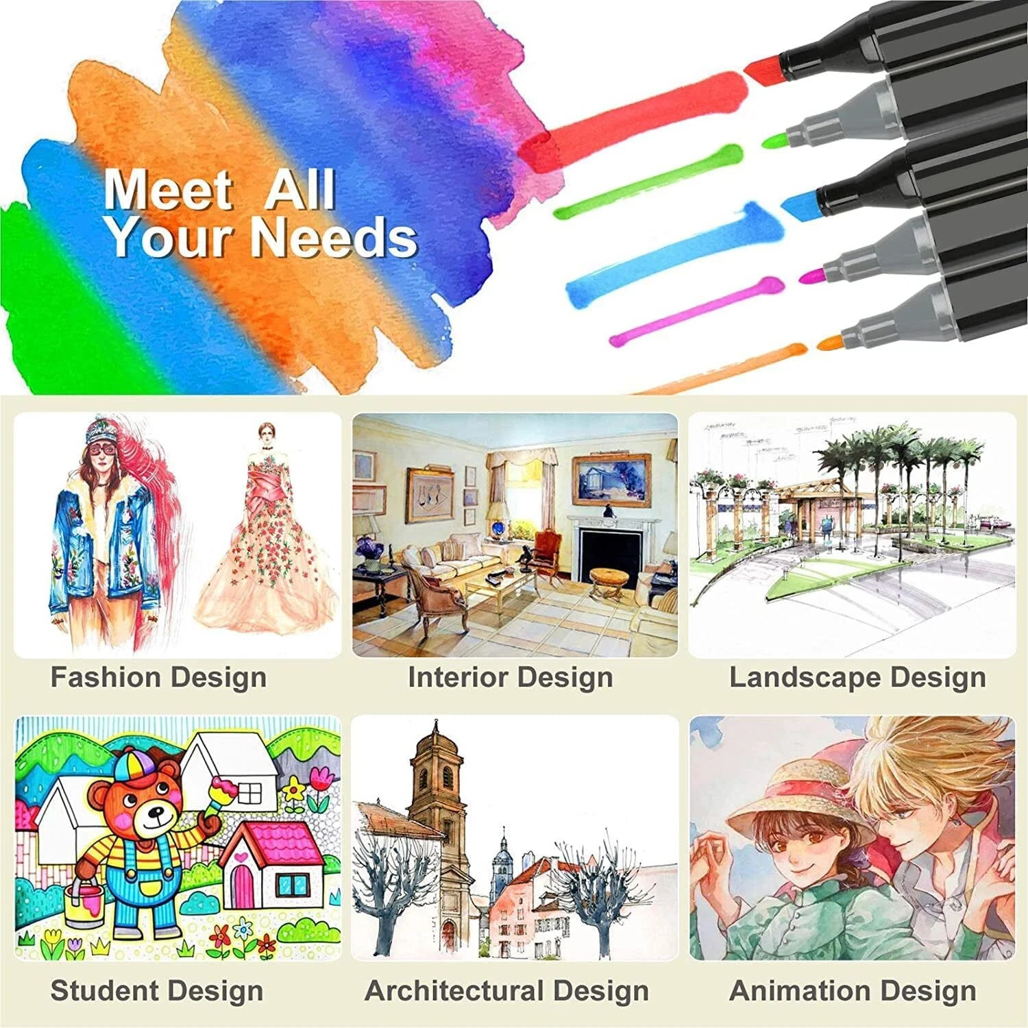 168 Colors Art Markers Pens, Dual Tips Alcohol Markers Permanent Sketch Markers
