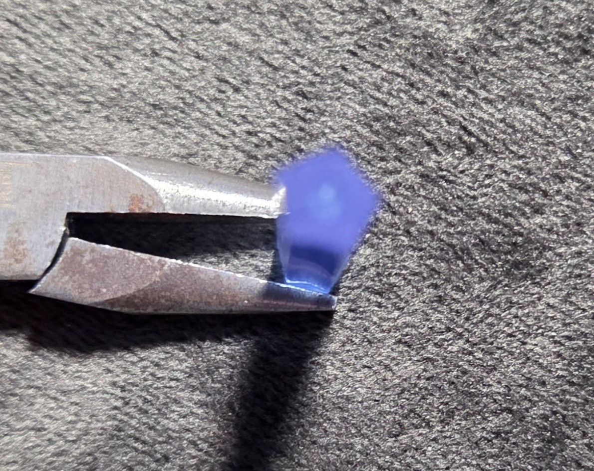 4 pcs Czech Vintage Atlas Glass Pentagon Tube Beads Lt Sapphire 36 x 4 mm