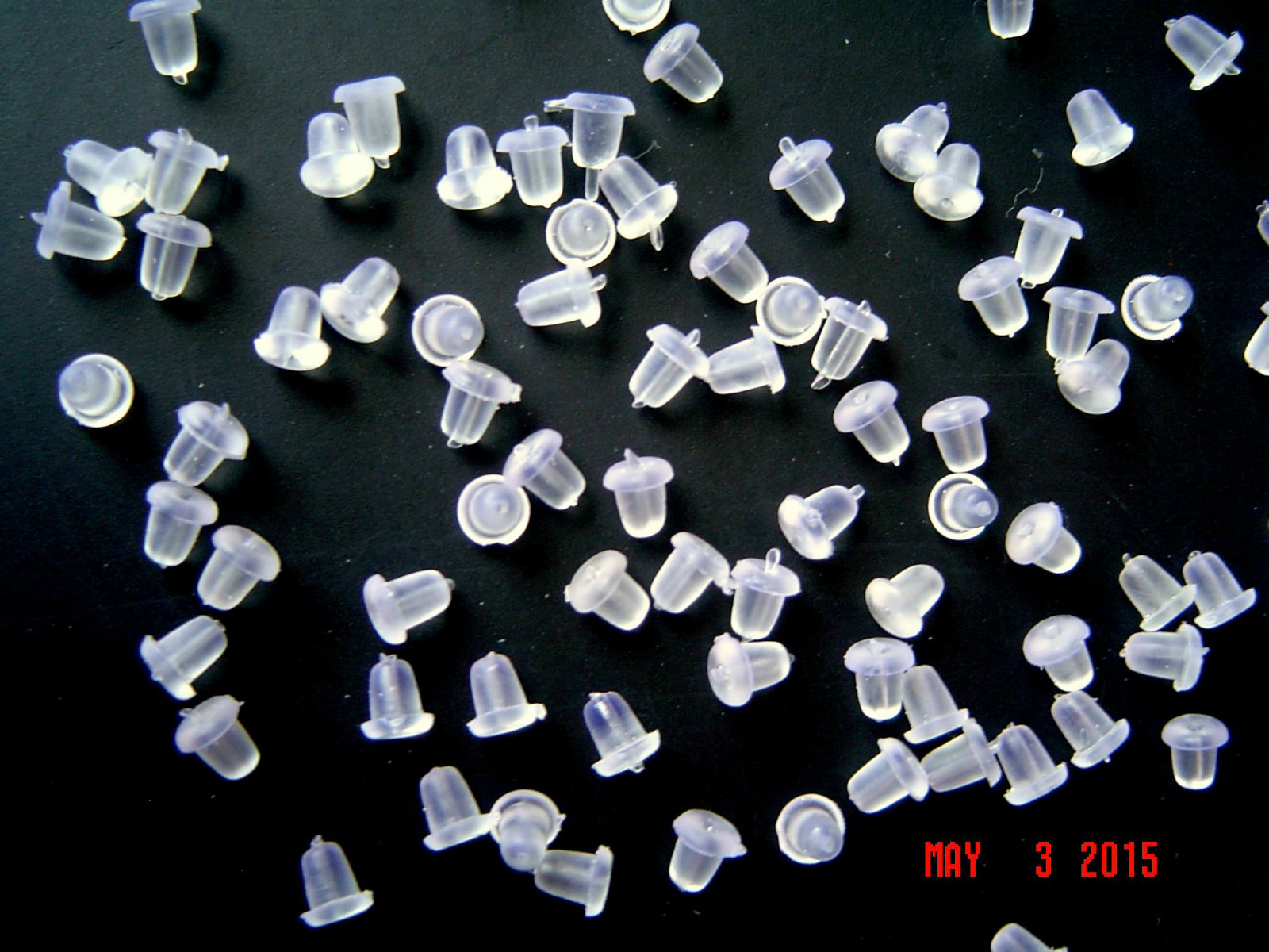 (50 Qty.) PLASTIC RUBBER ( SILICONE ) EARRING BACK STOPPER POST NUT 4mm Size