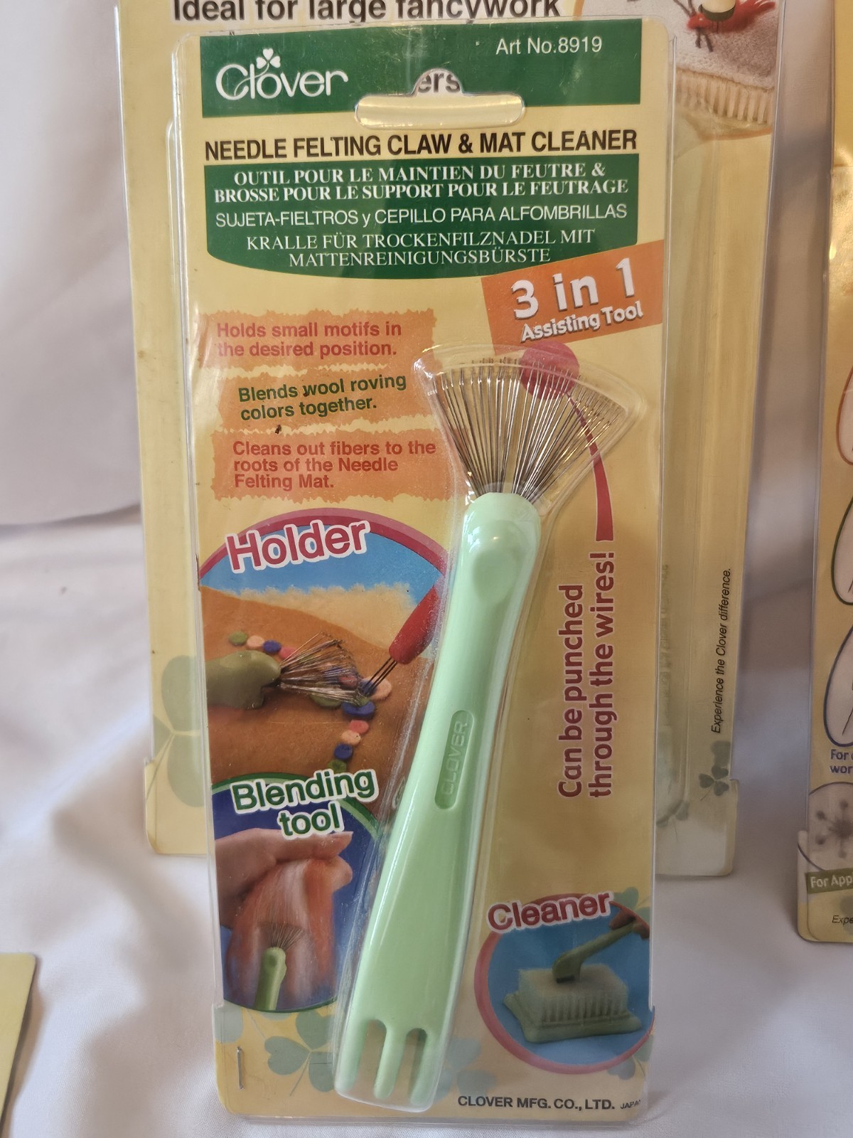Set Clover Needle Felting Tools 2 Mats Pen Style Tool Claw Cleaner Refills NEW