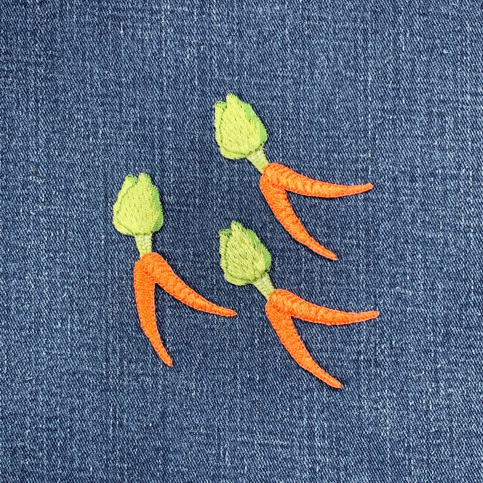 Carrot Applique Patch – Root Vegetable Badge 2-3/8″ (3-Pack, Iron on)