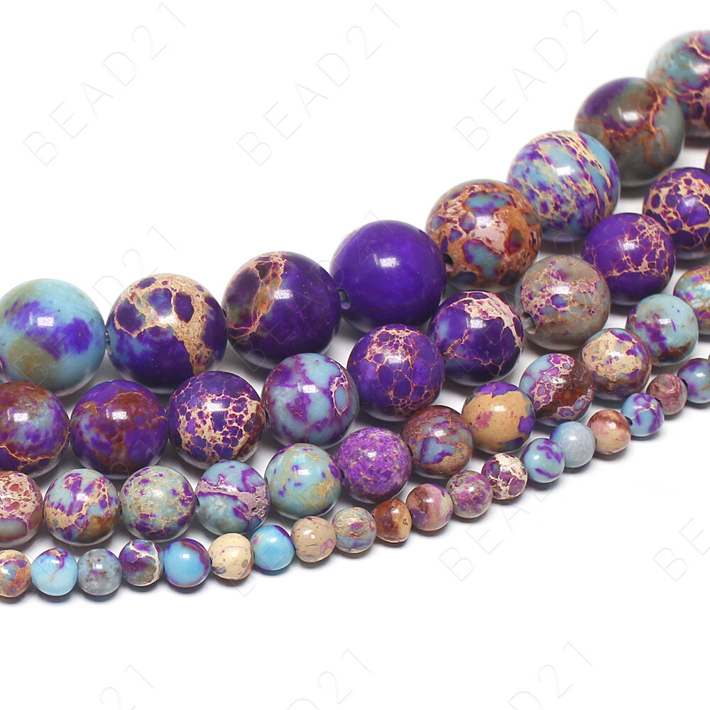 Galaxy Sea Sediment Jasper Beads Purple Imperial Gemstone 4mm 6mm 8mm 10mm