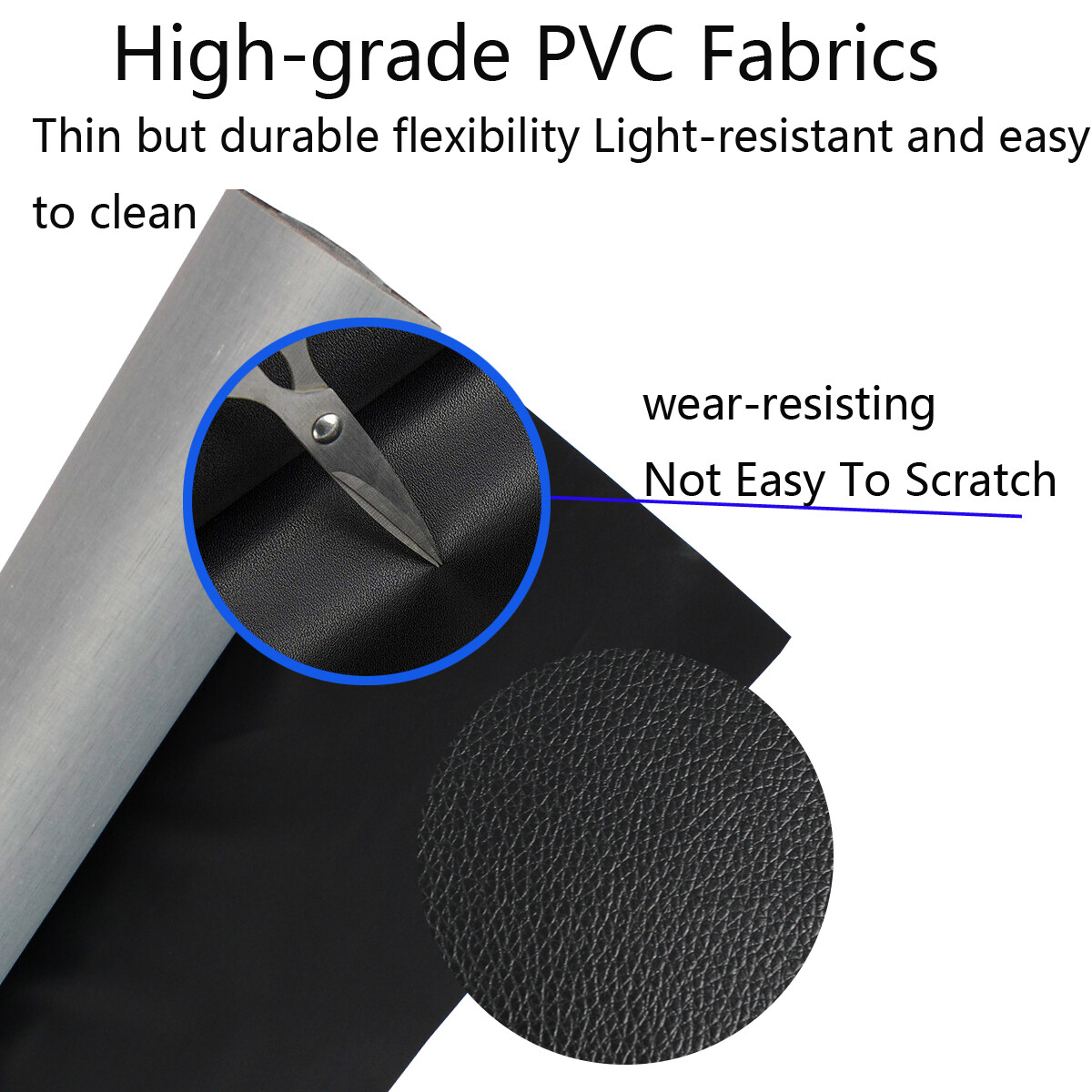 Black Synthetic Leather Fabric Durability Leatherette Soft Interfacing Materials