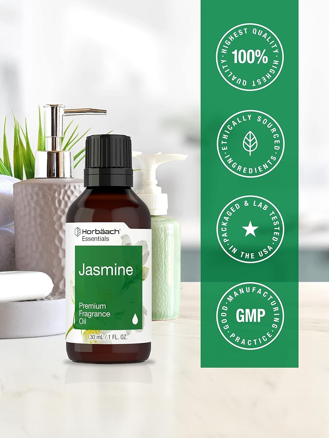 1 fl oz Jasmine Essential Oil – Organic, Gluten-Free for Candles & Diffusers