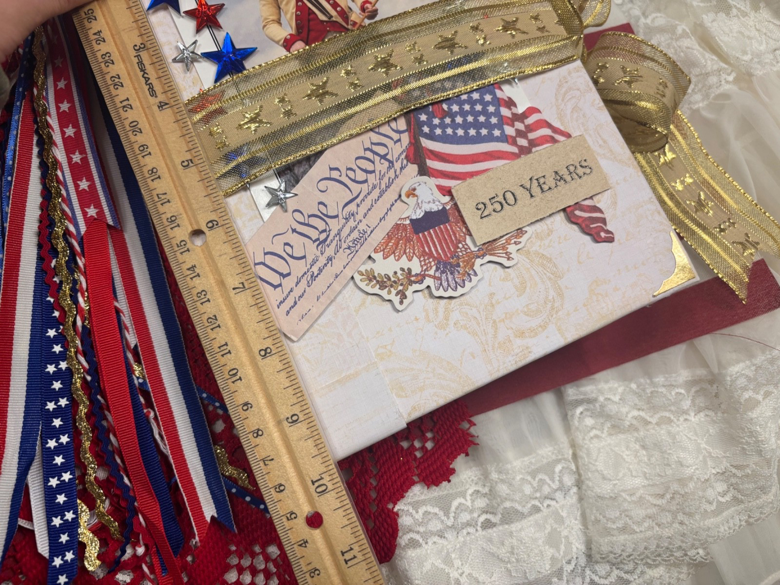 4th of July 🇺🇸 Patriotic America 250 YEARS! Junk Journal handcrafted