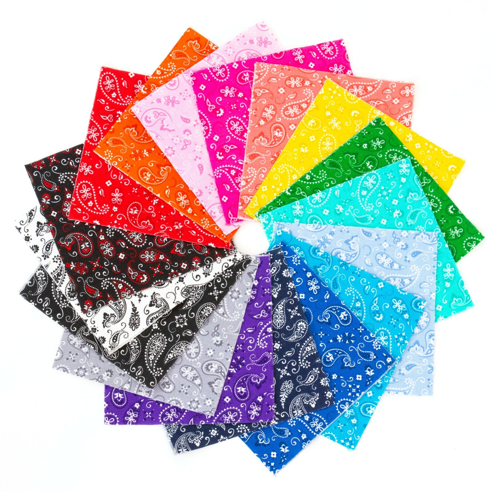 102 pc Western Paisley pre cut charm pack 5″ squares 100% cotton fabric quilt