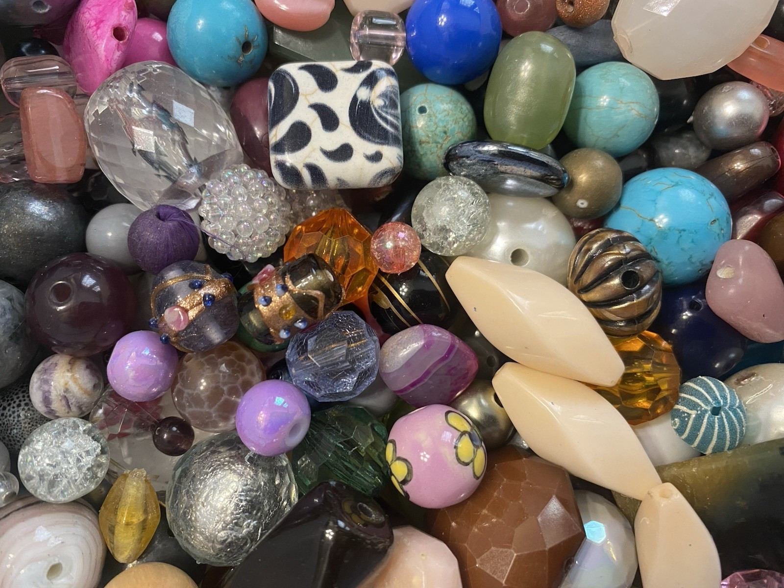 1 lb. BEAD SOUP Random Mix Loose Beads New and Upcycled 16 oz 450 g