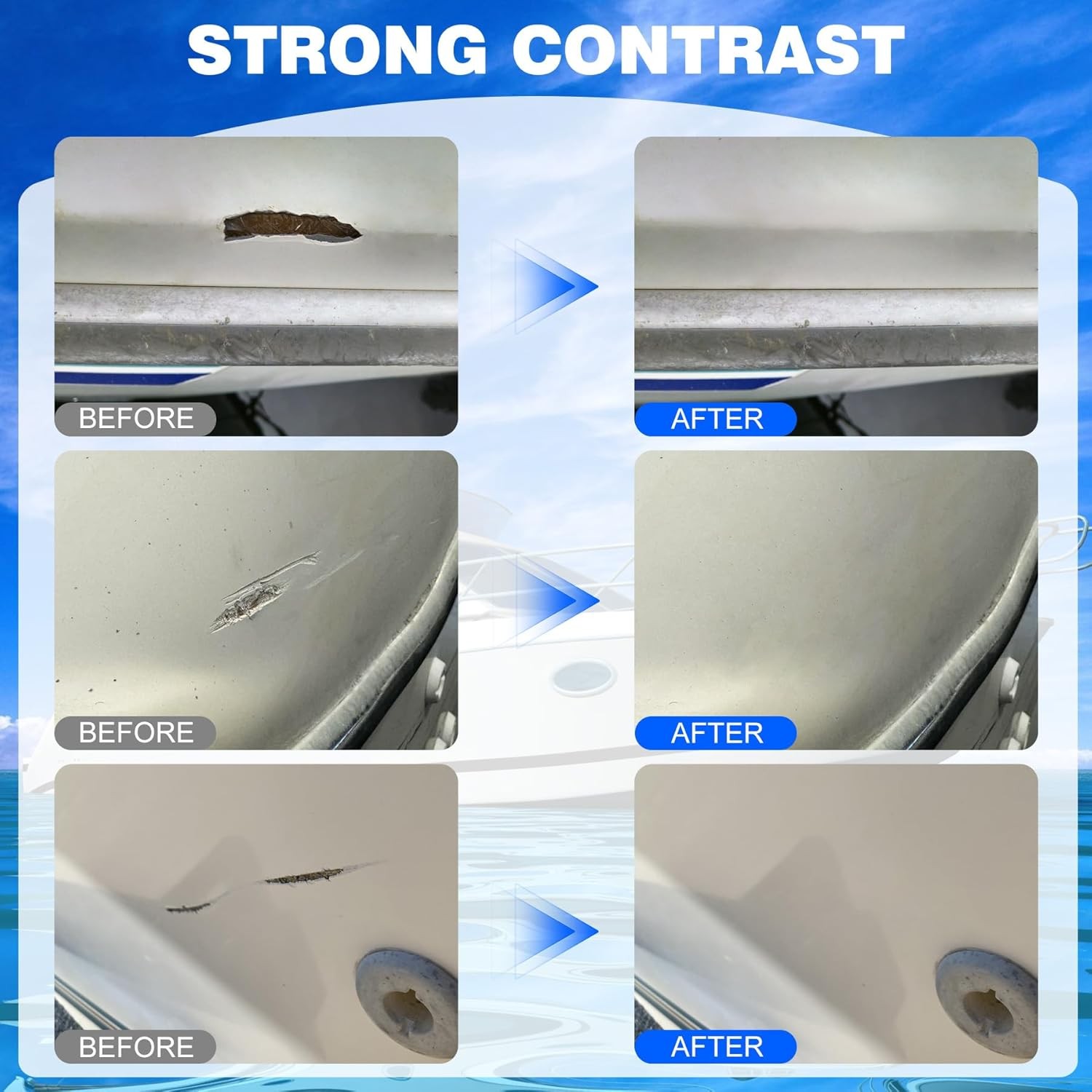 Marine Fiberglass Repair Kit – 3.4oz Clear Gel Coat & Gelcoat Repair Kit for Boa