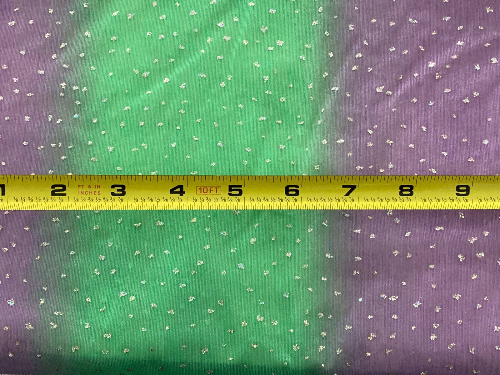 Colorblock Sparkle Glitter Tulle Fabric 2 yds 52″ purple-green-pink Tutu Dance