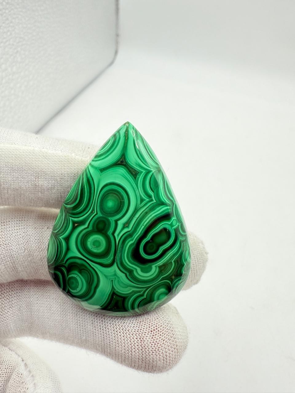 134ct Natural Malachite Cabochon: Loose Gemstone for shape- drop Jewelry Making