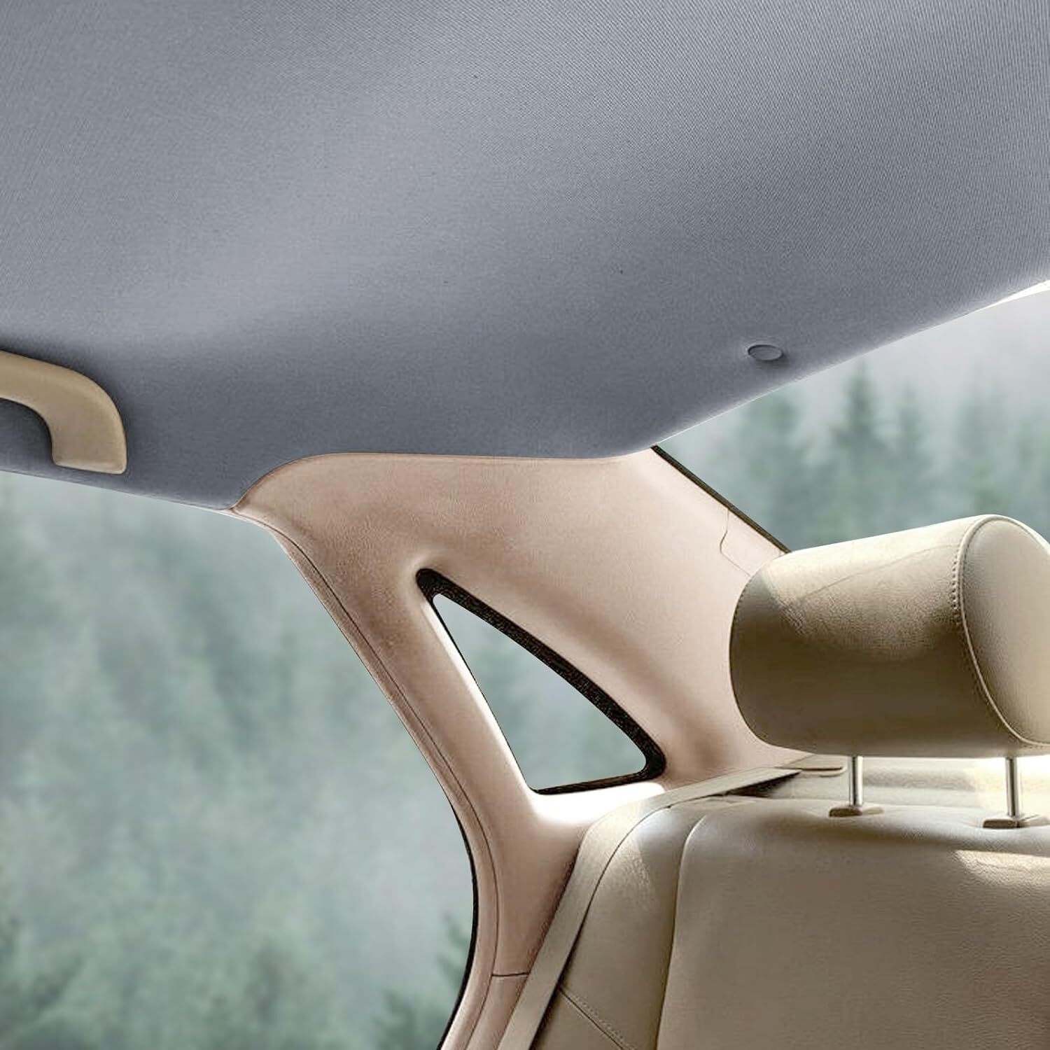 Gray Headliner Fabric By the Yard 1/8″ Thick Foam Backed Car Roof Repair Fabric