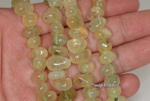 12X9-10X7MM PREHNITE GEMSTONE PEBBLE NUGGET LOOSE BEADS 7inch