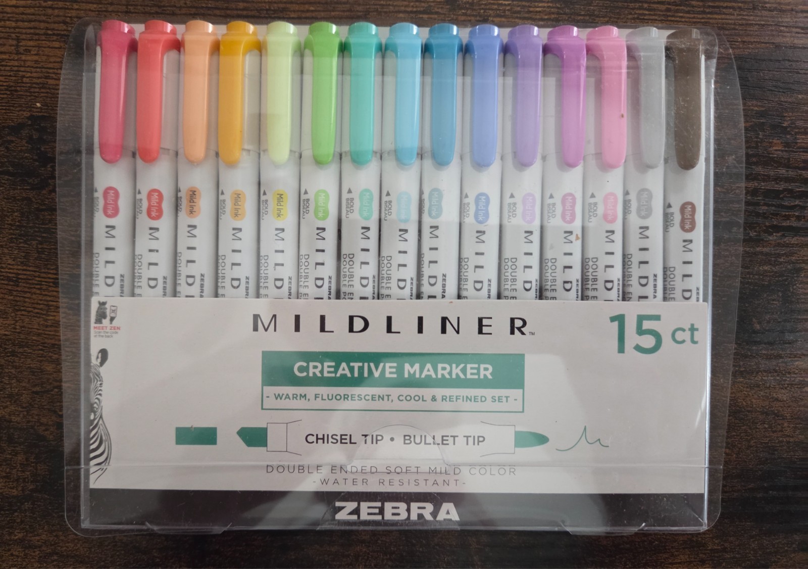 Zebra Pen Mildliner, Double Ended Highlighter, Broad and Fine Tips, 15 Pack NEW!