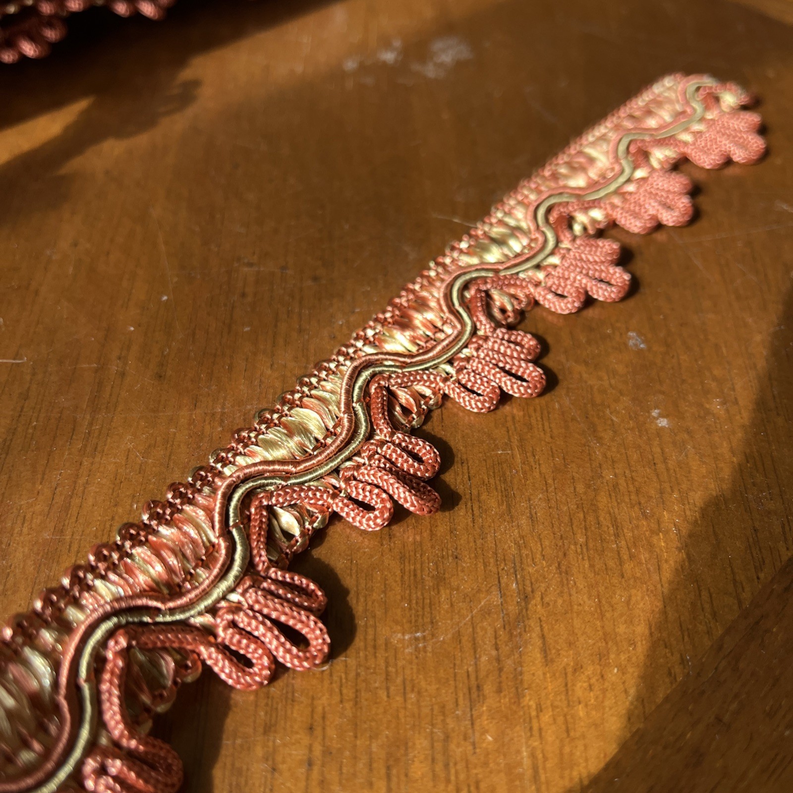 Orange/Rust Native Decorative Scroll Style Braid Gimp Trim 7 Yard Piece 1” Wide