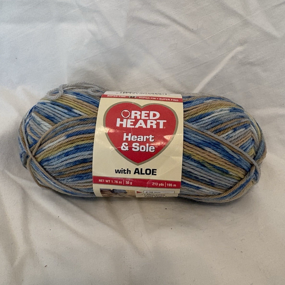 Red Heart Heart & Sole w/ Aloe Super Fine Sock Yarn 70/30 Faded Jeans 50g