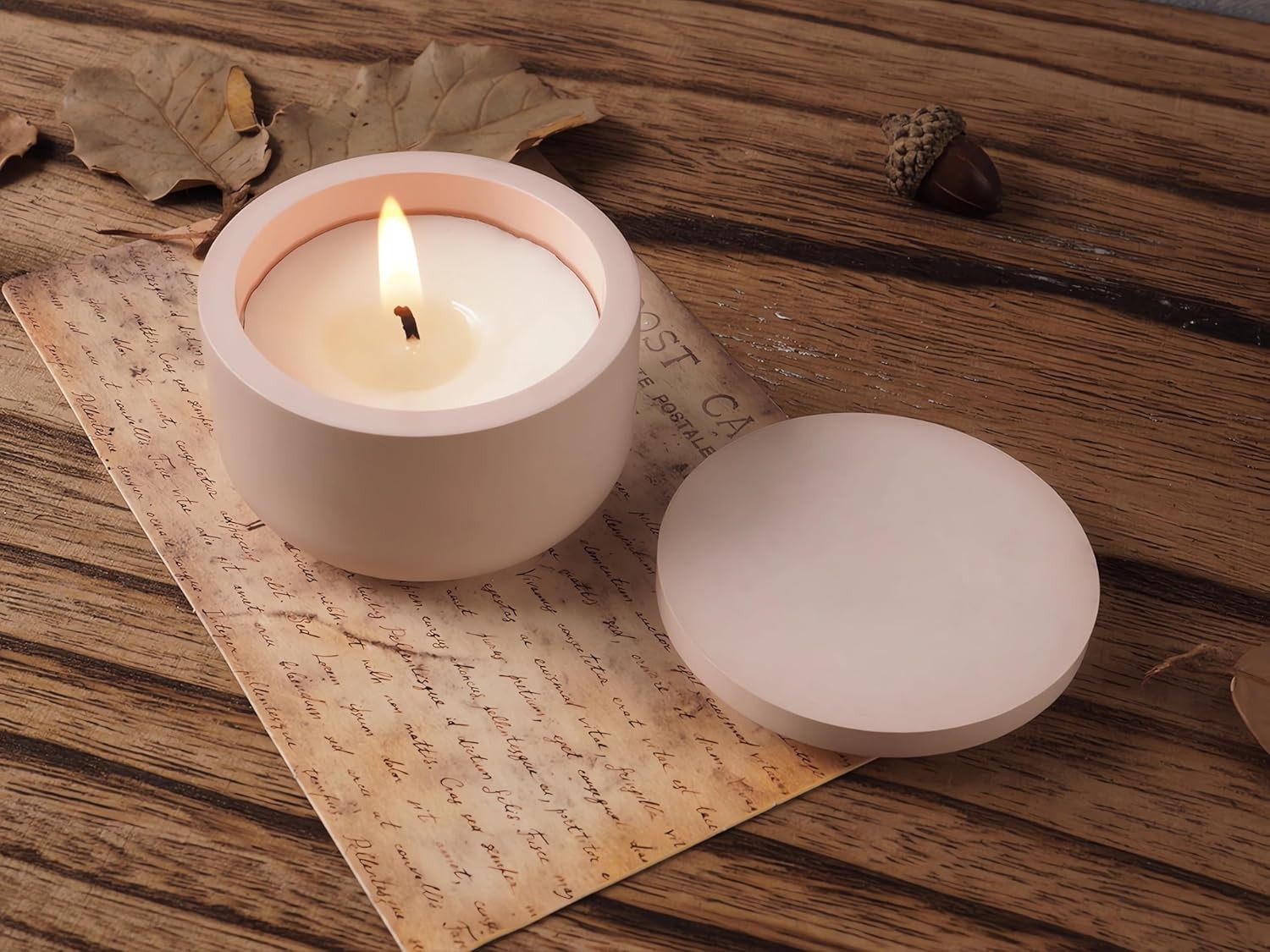 2 Pack round Square Storage Jar Mold with Lids for Home Decor, Candle Holder Mol