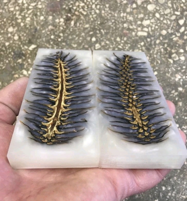 Custom Made Stabilized Pine Cones Resin Pair Scales For Knife Making Handle 2978
