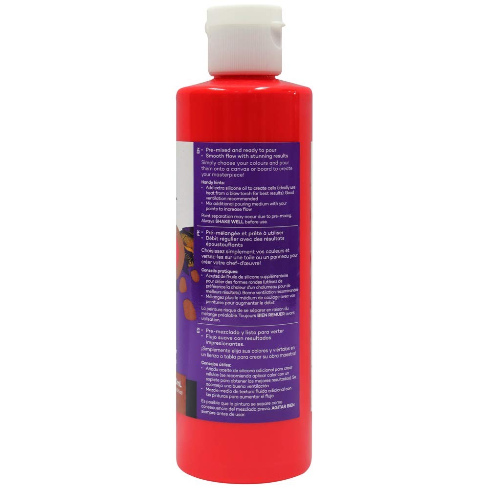 Premium Pouring Acrylic Paint, 240ml (8.11oz),Cadmium Red, Pre-Mixed Acrylic …