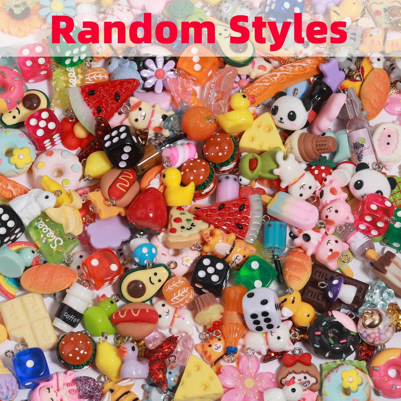 Assorted Resin Charms for DIY Bracelet & Keychain Making – Mini Candy, Bear, …