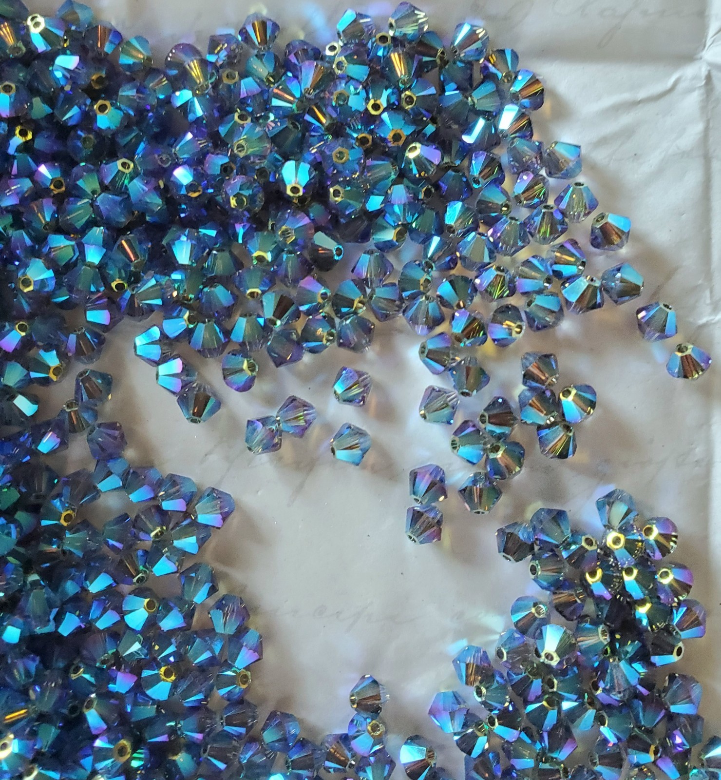 Swarovski 5328 4mm bicone beads Black Diamond AB2X (24pcs)
