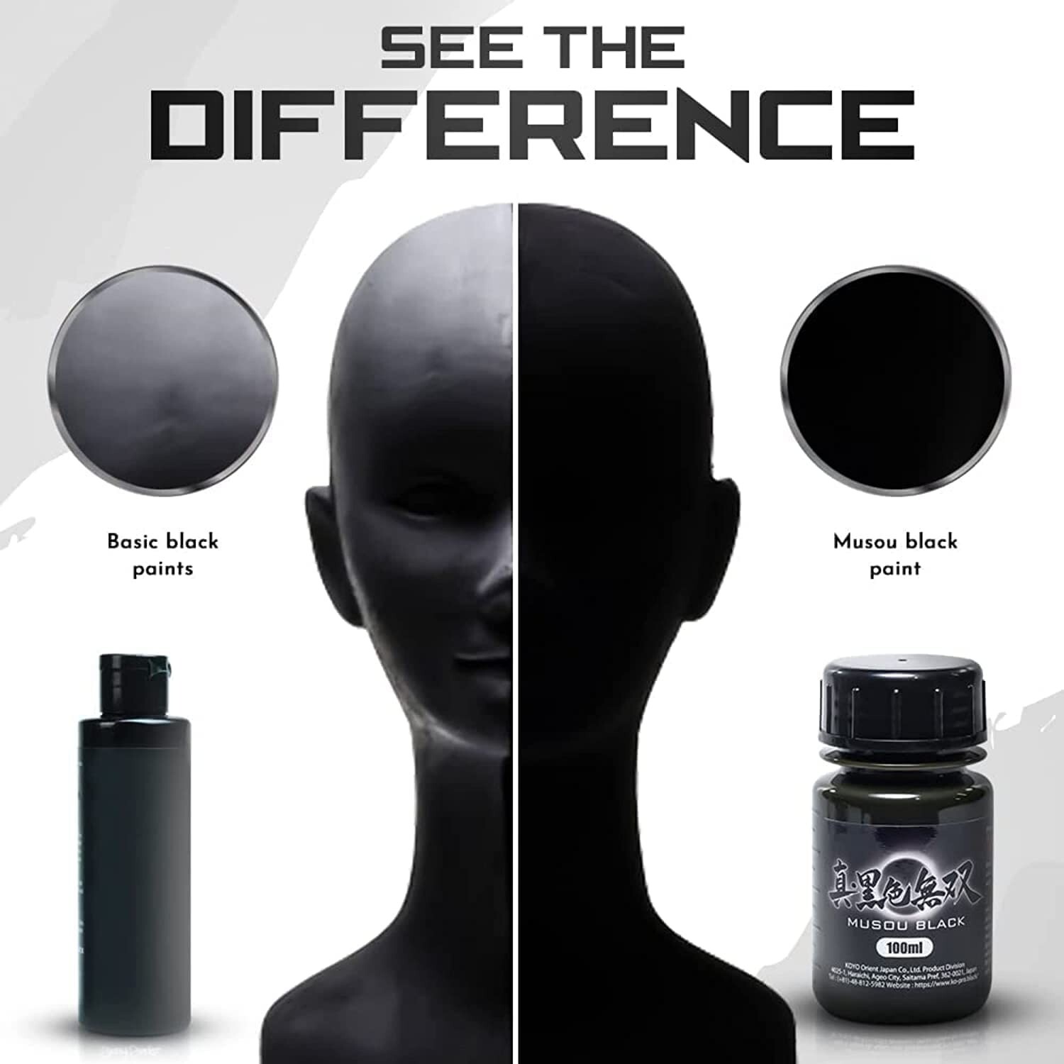 Musou Black Acrylic Paint 100ml – Made in Japan – Blackest Black in the World