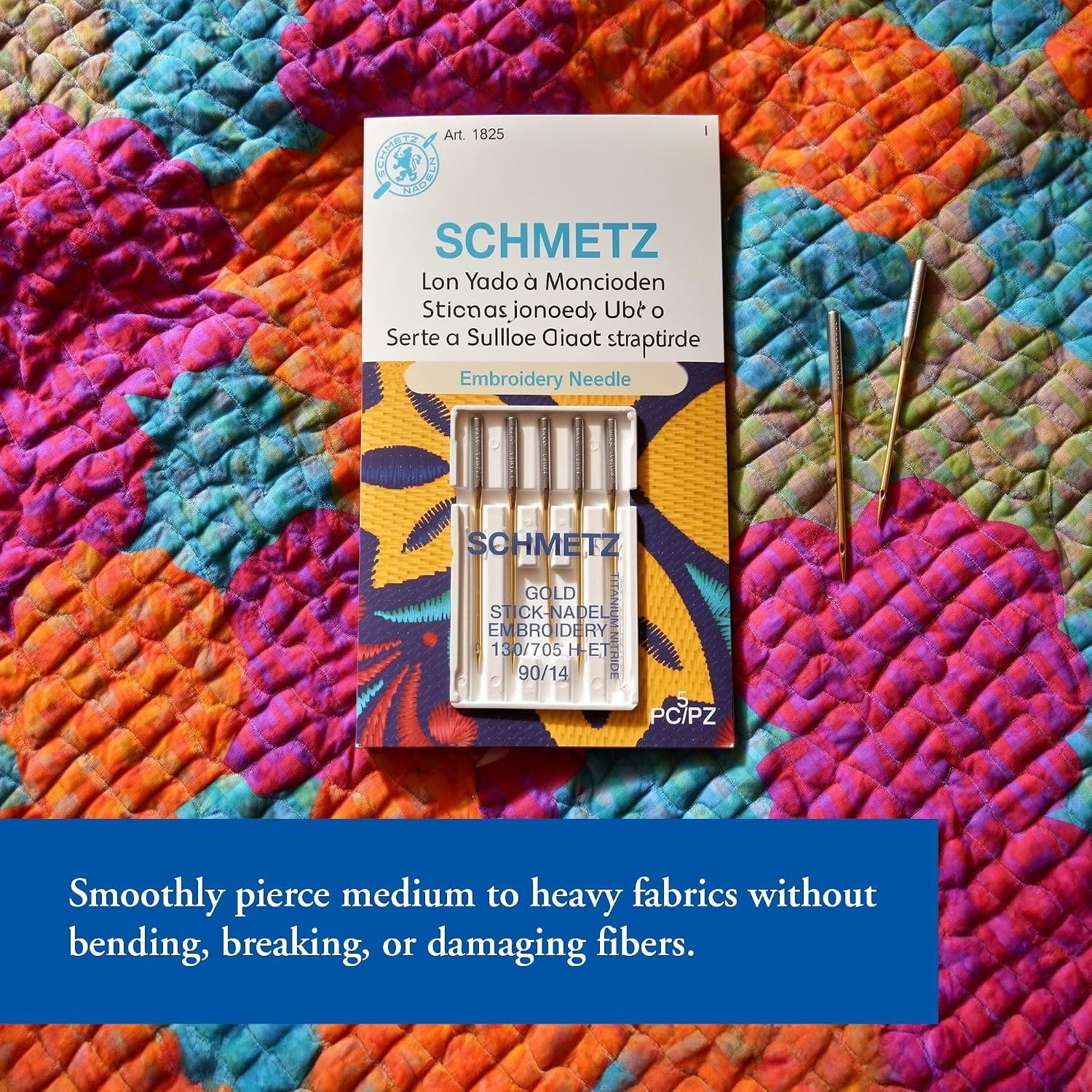 Gold Embroidery Needles – Smooth Stitching, Size 90/14