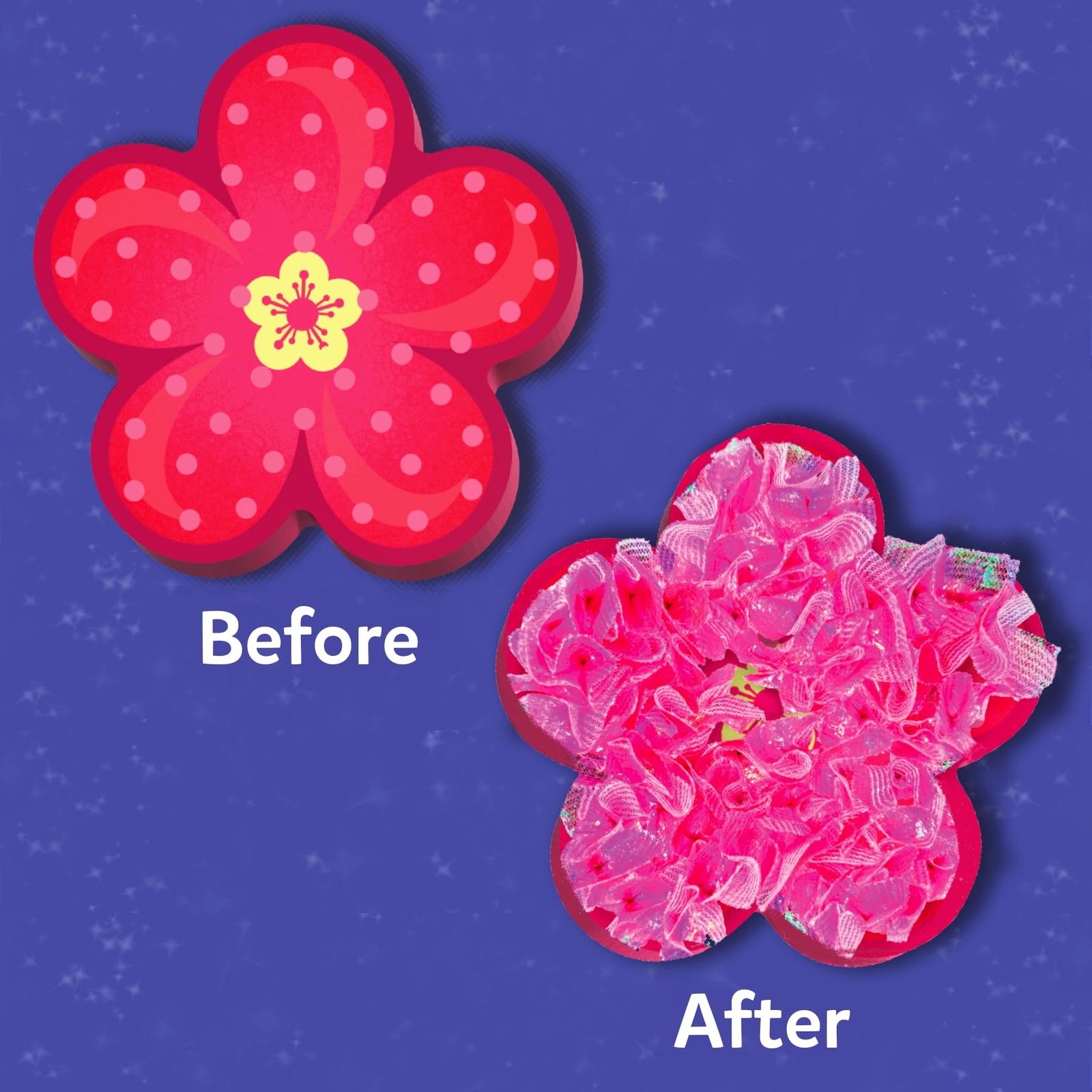 Poke-in Art Flower Bouquet DIY Wood Craft Kit Mess-Free Creative Play Ages 4-9