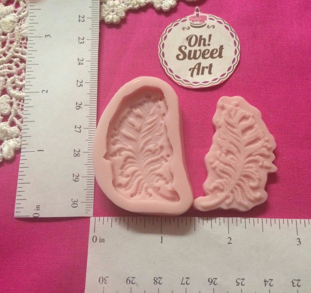 Feather Silicone Push Mold Food Safe Cake Decoration Candy Cupcake (FDA approved