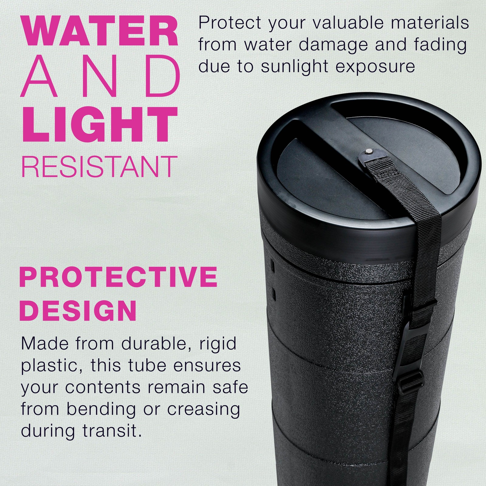Drafting Poster Tube X-LARGE Black Diameter: 10-1/2″. 36 to 62-1/2″. Length