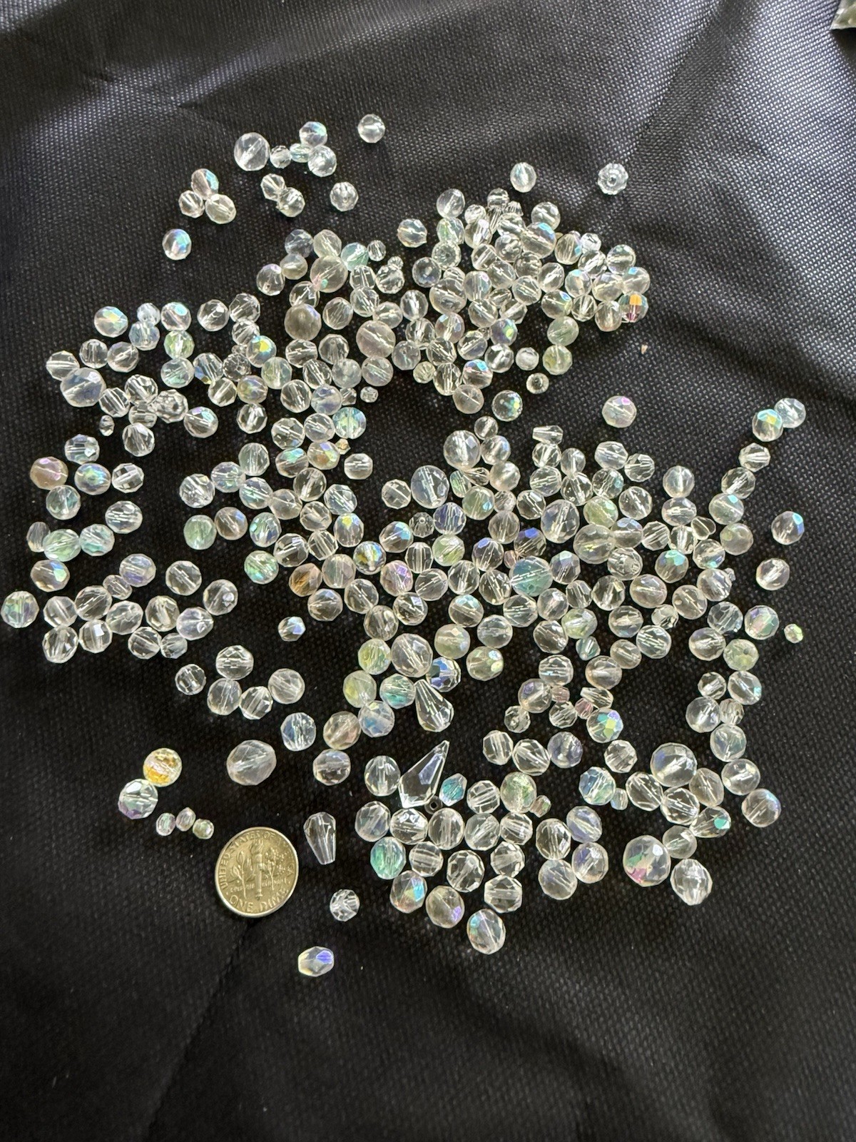 Clear AB Iridescent Faceted Crystal Loose Beads for Jewelry Making (6.5 oz.)