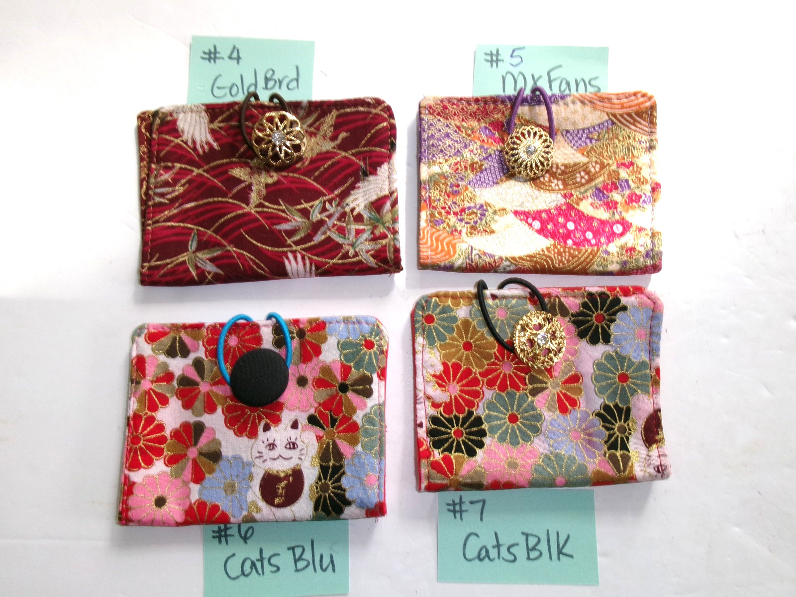 Tea Wallet, Tea Bag Wallet, Small Item Wallet or Holder, 4 Pocket, Handmade