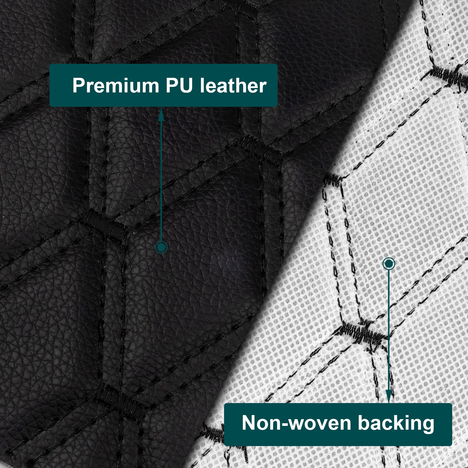 63″ Wide Diamond Quilted Faux Leather Fabric Car Upholstery Vinyl DIY By Yard