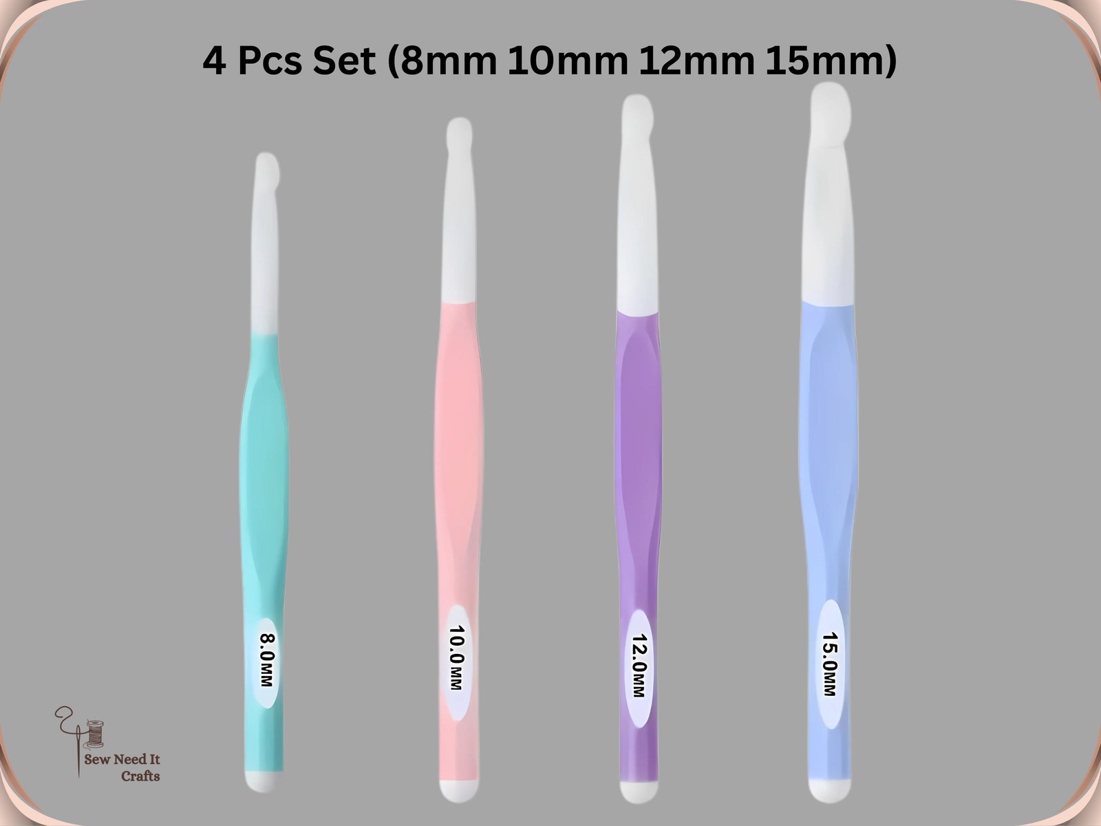 Large Crochet Hooks 6mm–20mm for Chunky Yarn Ergonomic Crochet Hook Set