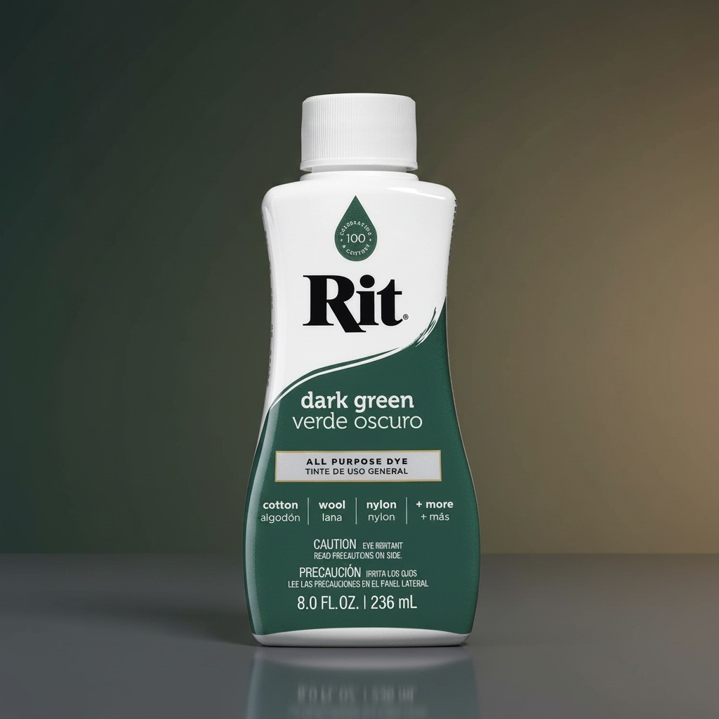 Liquid Fabric Dye Dark Green 8oz for Clothes Shoes Home Decor