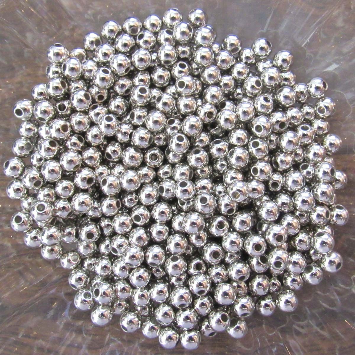 Silver Pearl Style Round Beads 3mm, 4mm, 5mm, 6mm, 8mm, 10mm, 12mm Loose