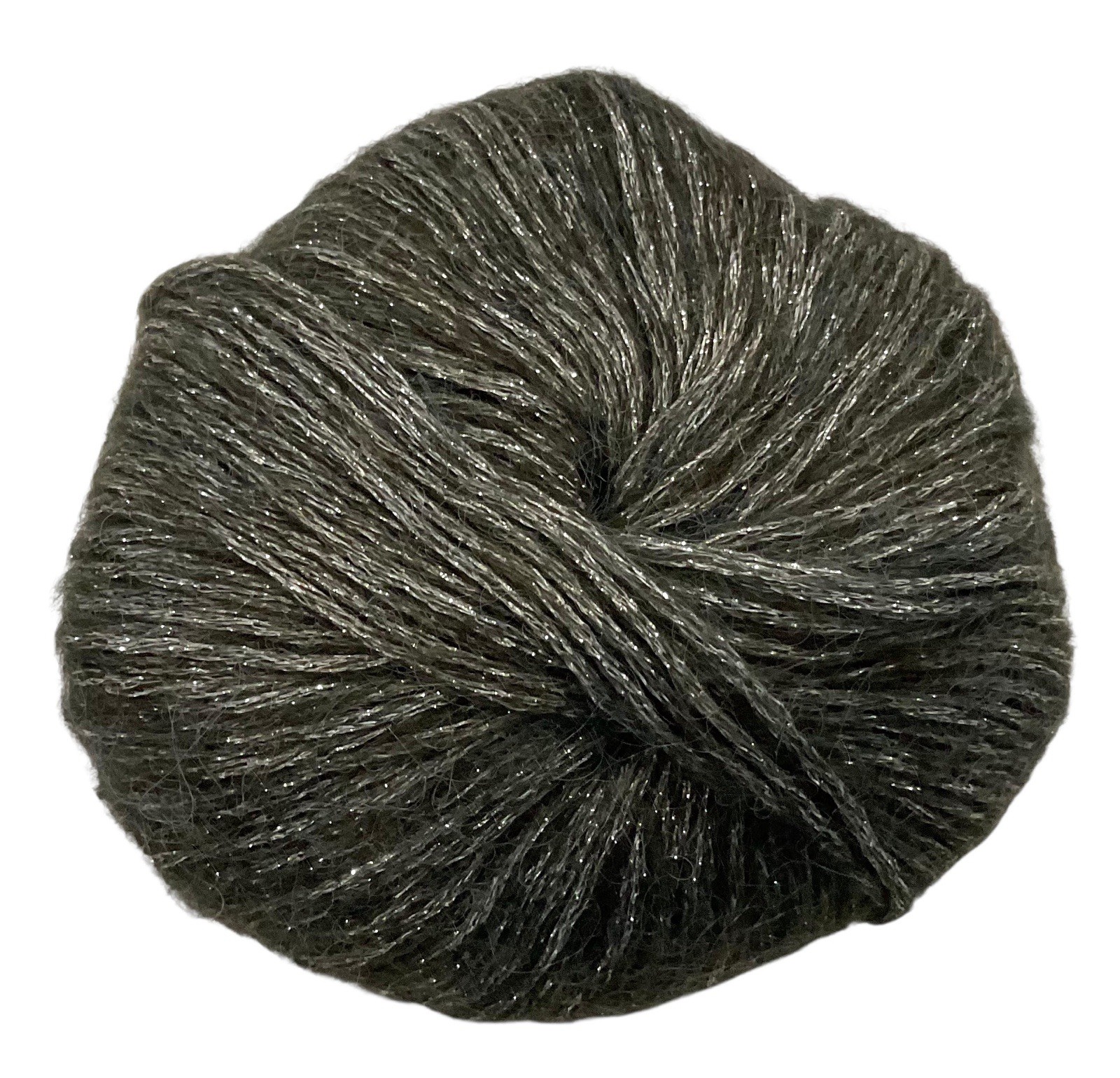 5-Mohair Yarn Balls Turquoise Gray & Silver Shimmer Sparkle 25 Grams Each