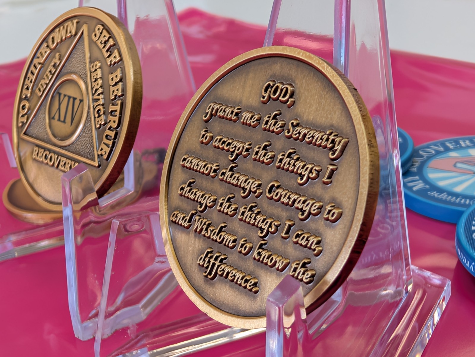 Bronze AA Medallion Sobriety Chip Year 1-60