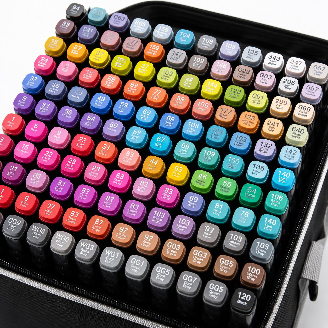 168 Colors Dual Tip Alcohol Markers Art Set Sketch Drawing Pens w/ Carry Case