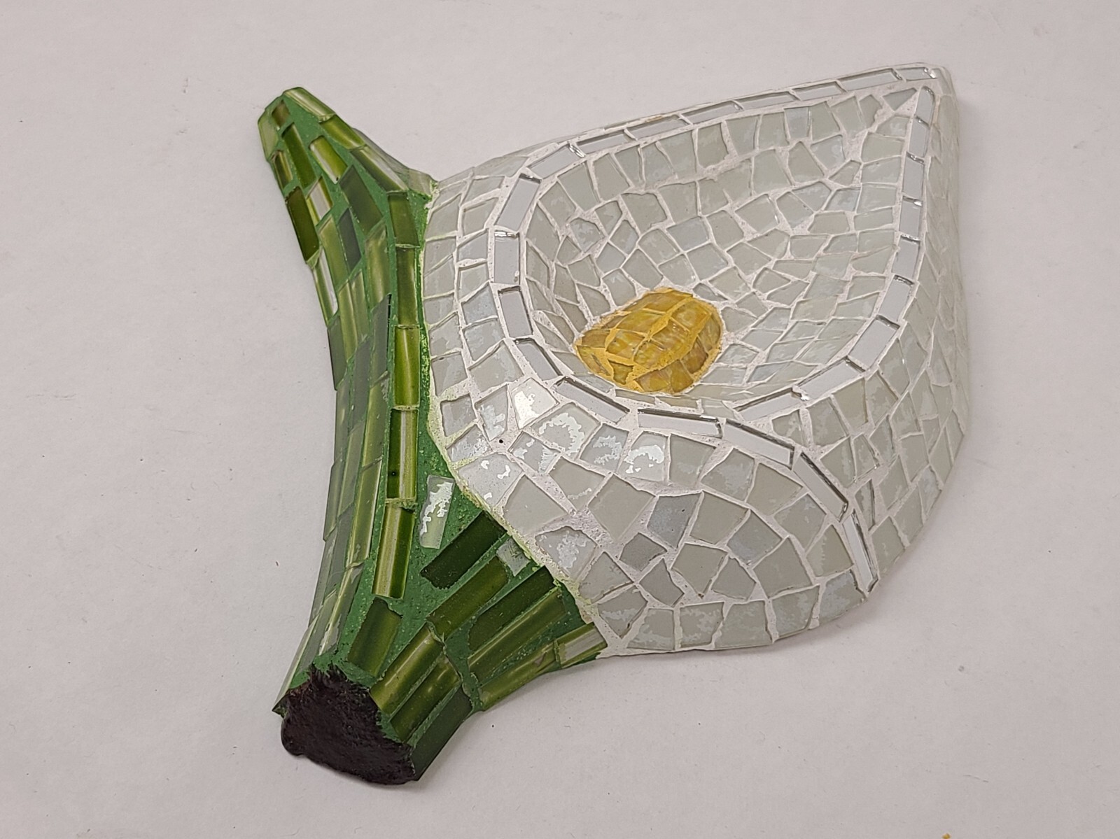 Handmade Mosaic Art Calla Lily Wall Hanger Decorative White Flower Floral Decor
