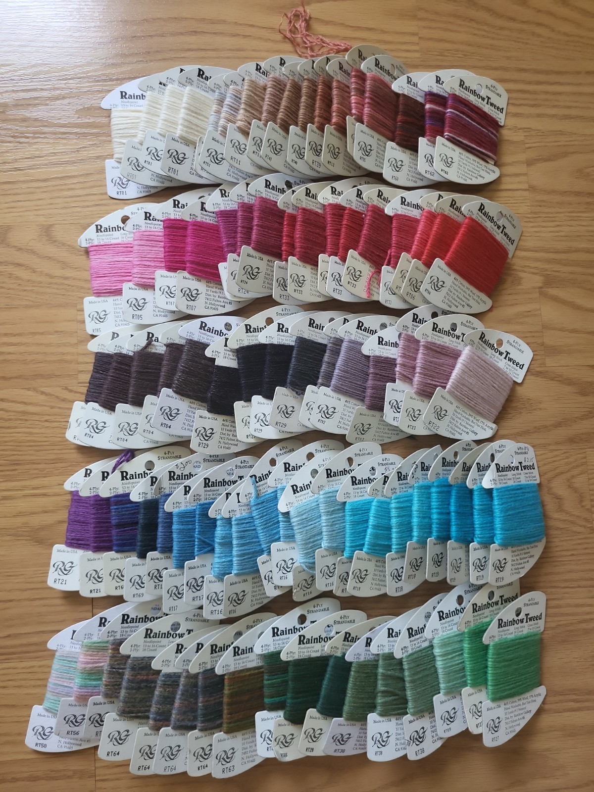 BIG Lot of 86 Rainbow Gallery Rainbow Tweed Wool Blend Floss/Yarn Needlepoint