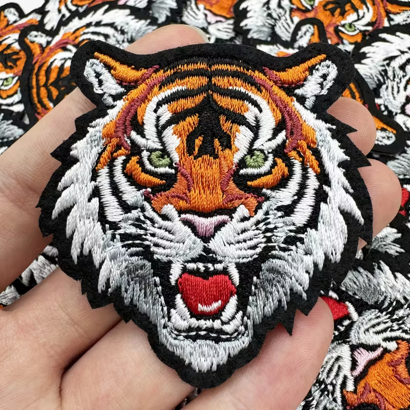 tiger Embroidered Iron-On Applique patch 2+1/4 x 2+1/2-inch FREE SHIPPING